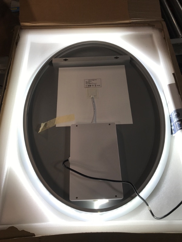 Photo 3 of [New] BuLife 32 X 24 Inch Oval Backlit LED Bathroom Mirror Anti-Fog 3 Colors Light Dimmable