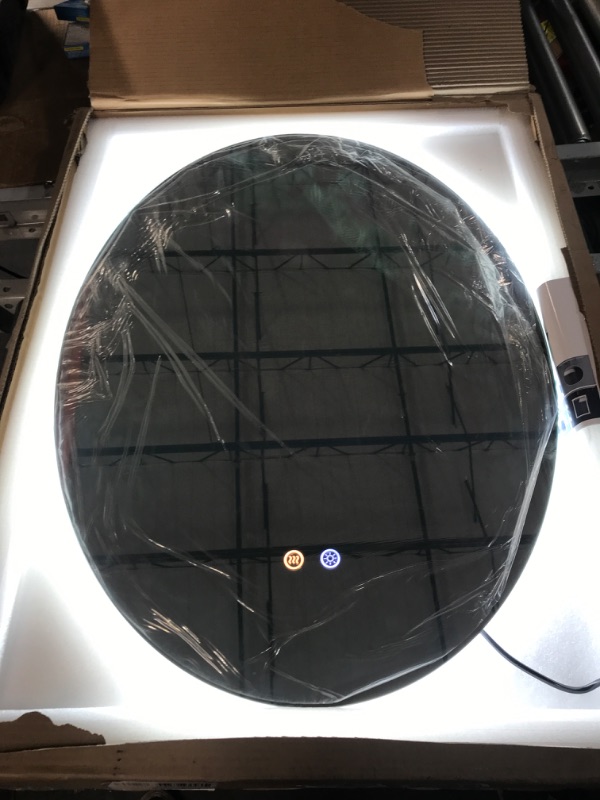 Photo 2 of [New] BuLife 32 X 24 Inch Oval Backlit LED Bathroom Mirror Anti-Fog 3 Colors Light Dimmable