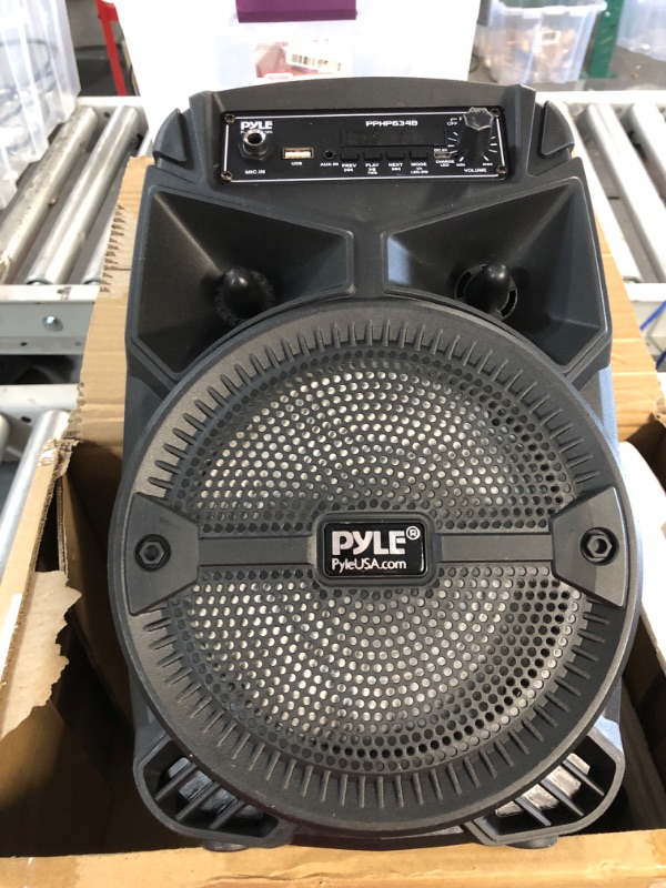 Photo 2 of Pyle Portable Bluetooth PA Speaker System - 240W Remote PPHP634B & -Pro Includes 15ft XLR Cable to 1/4'' Audio Connection, Connector, Black, 10.10in. x 5.00in. x 3.30in. (PDMIC58) Speaker System 240W + 15ft XLR Cable