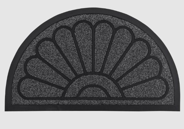 Photo 1 of [USED] Superio- Grey Sunburst Half Round Coir Doormat 18" x 30"