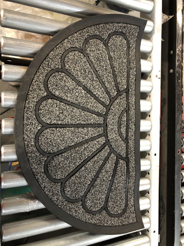 Photo 2 of [USED] Superio- Grey Sunburst Half Round Coir Doormat 18" x 30"
