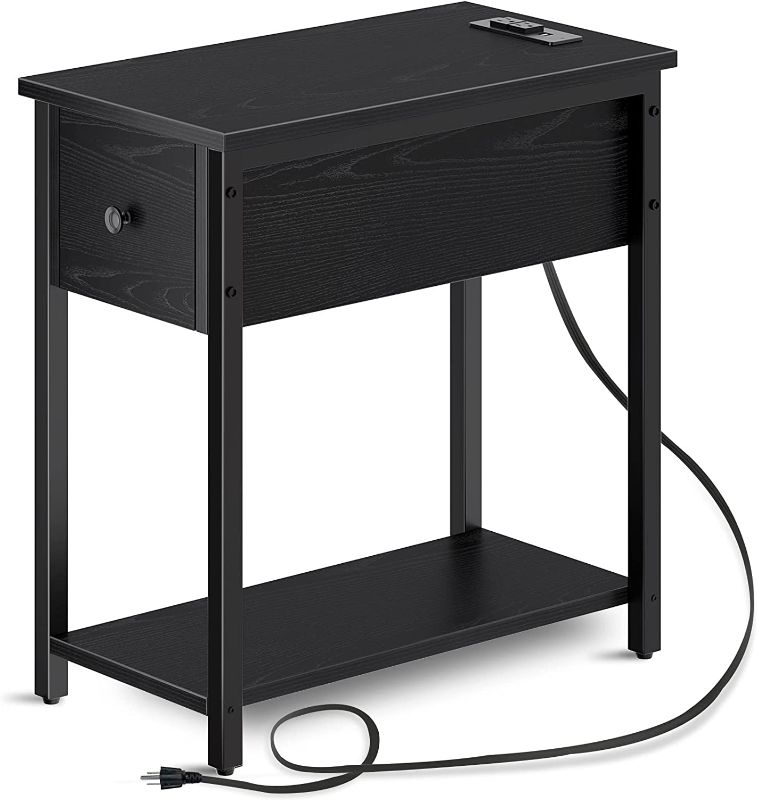 Photo 1 of (READ NOTES) Rolanstar End Table with Charging Station, Small - Black