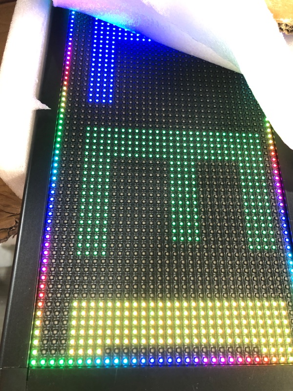 Photo 2 of LED sign WiFi P5 high resolution LED RGB color sign 40" x 8" 