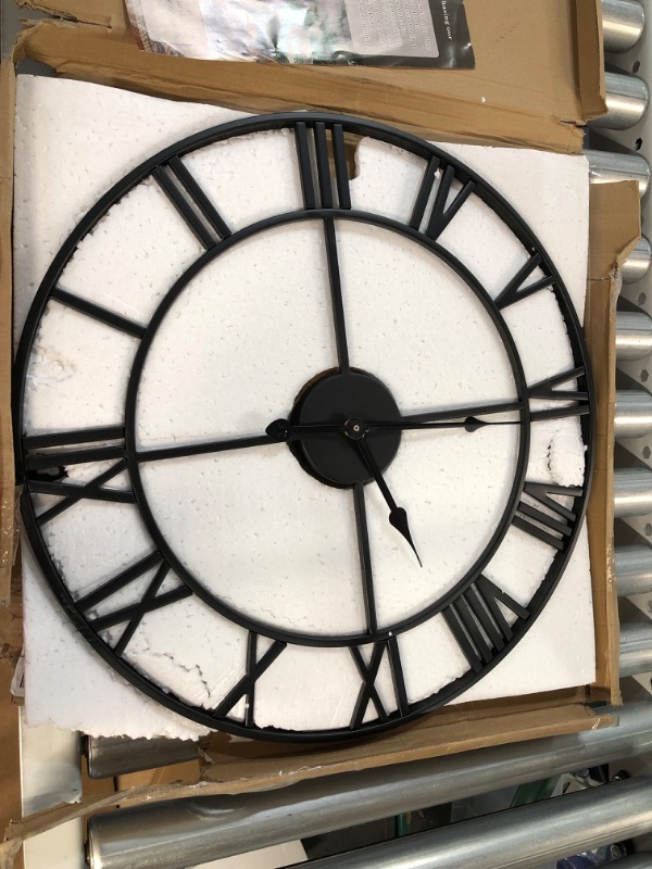 Photo 2 of [USED] Large Modern Metal Wall Clocks  47cm Black