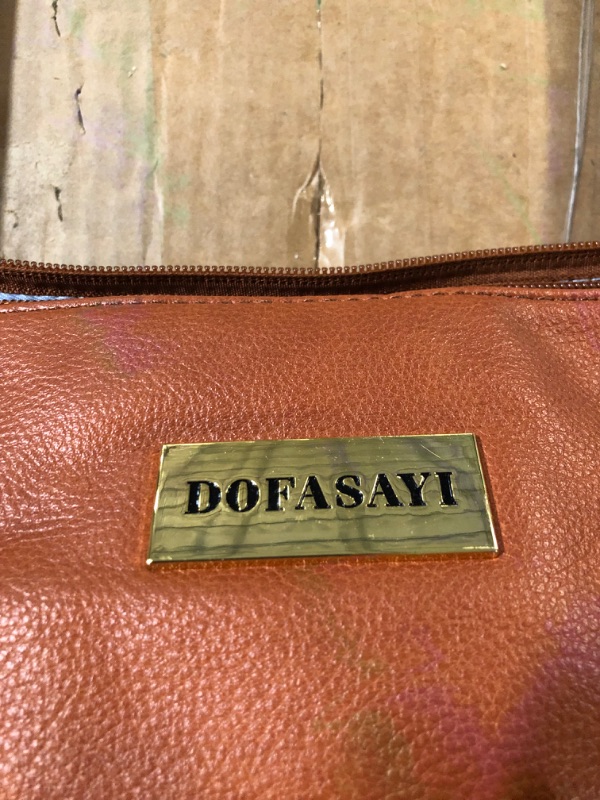 Photo 2 of DOFASAYI Leather Diaper Bag - Fashionable atmosphere Vegan Leather Diaper Bag Backpack for Mom and Dad,