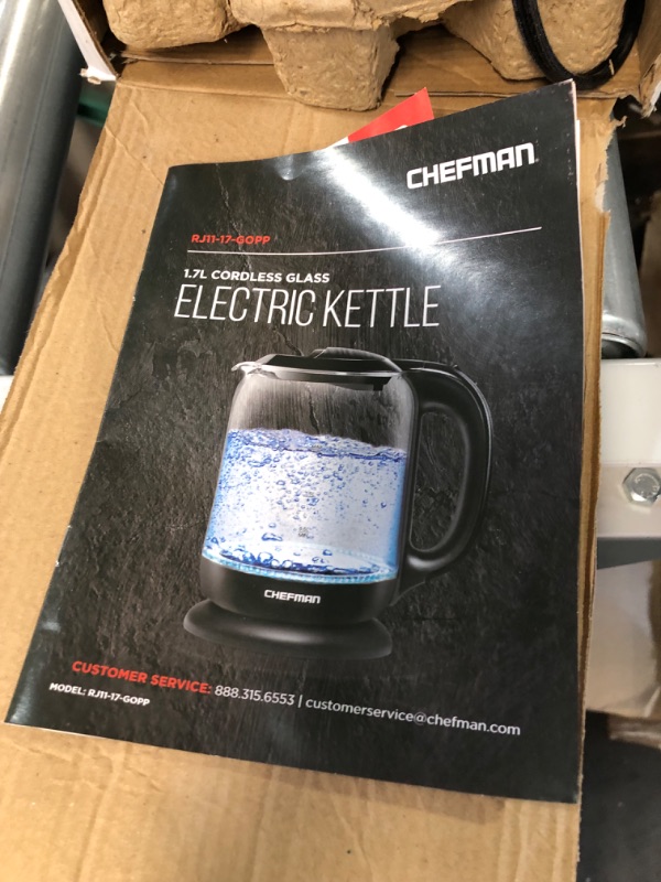 Photo 2 of *PARTS ONLY** Chefman 1.7L Glass Electric Kettle - Clear