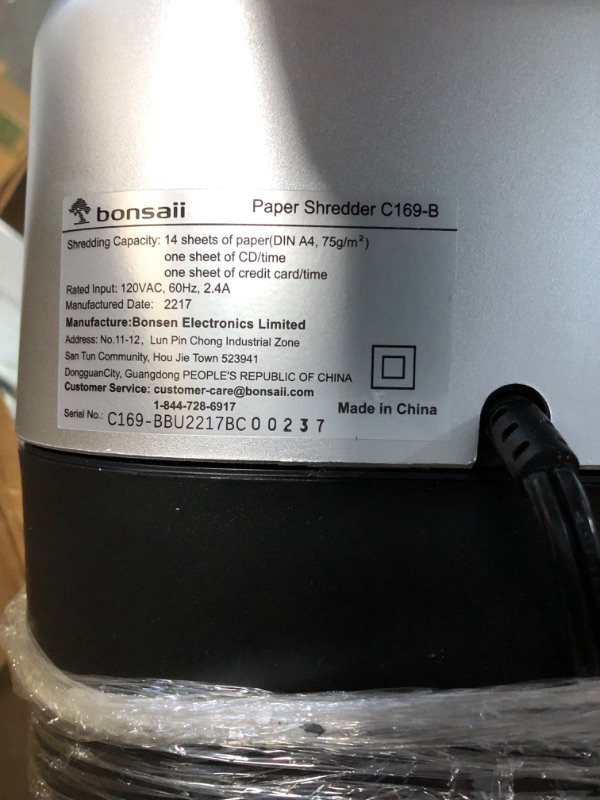 Photo 4 of *UNTESTED* Bonsaii 14-Sheet Office Paper Shredder, 40-Minute Home Office Heavy Duty Shredder