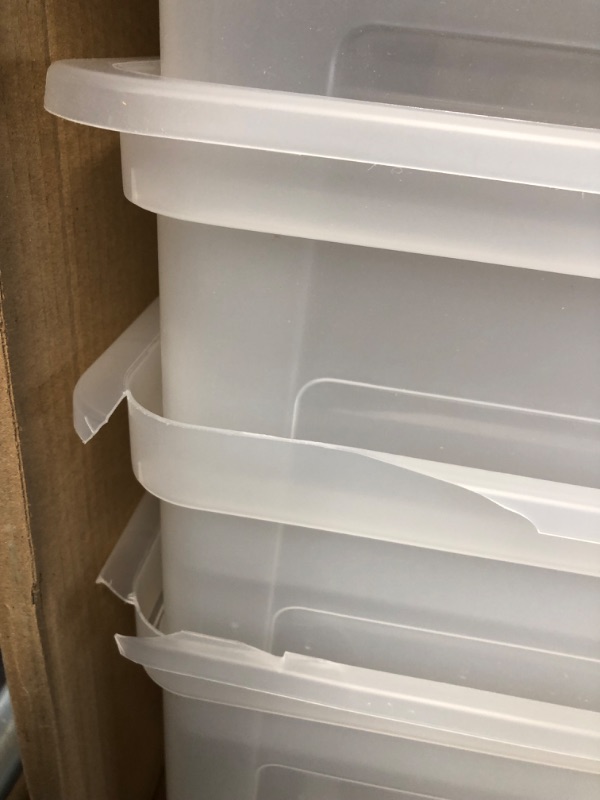 Photo 1 of *DAMAGED* IRIS USA Letter/Legal File Tote Box, 4 Pack, Crystal Clear