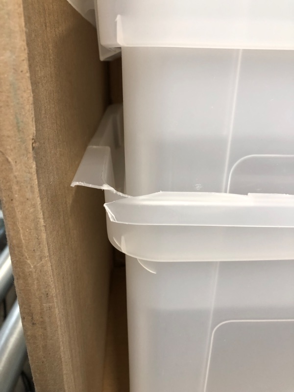 Photo 1 of *DAMAGED* IRIS USA Letter/Legal File Tote Box, 4 Pack, Crystal Clear
