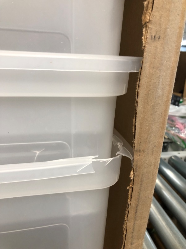 Photo 1 of *DAMAGED* IRIS USA Letter/Legal File Tote Box, 4 Pack, Crystal Clear