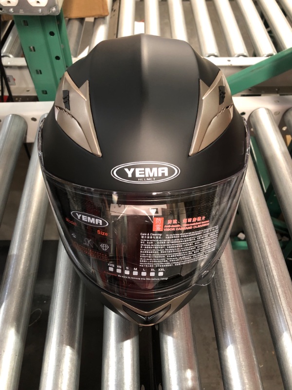 Photo 1 of Motorcycle Full Face Helmet DOT Approved - YEMA Helmet YM-829 Motorbike, Matte Black X-Large