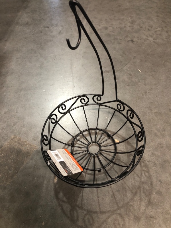 Photo 1 of Spectrum Diversified Scroll Small Tree & Basket, Compact Hanger & Small Basket Produce Saver Banana Holder & Open Wire Fruit Bowl for Traditional Kitchen Counter & Dining Table, Black Scroll Fruit Tree and Basket