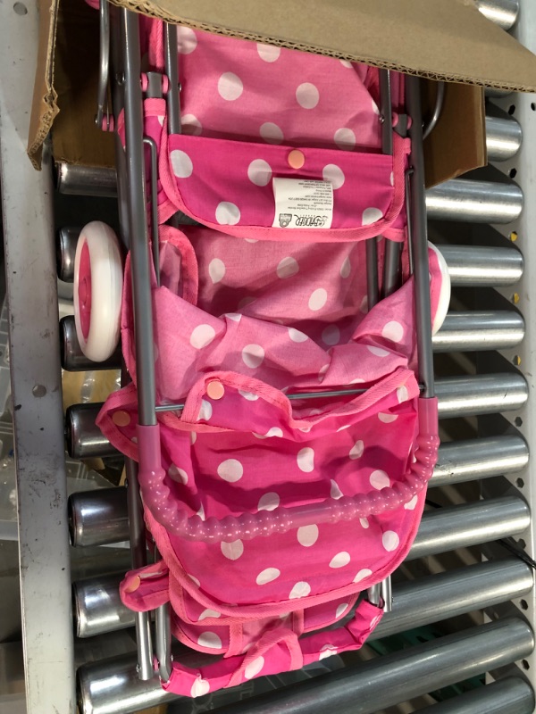 Photo 2 of Badger Basket Triple Doll Stroller - Pink Polka Dots