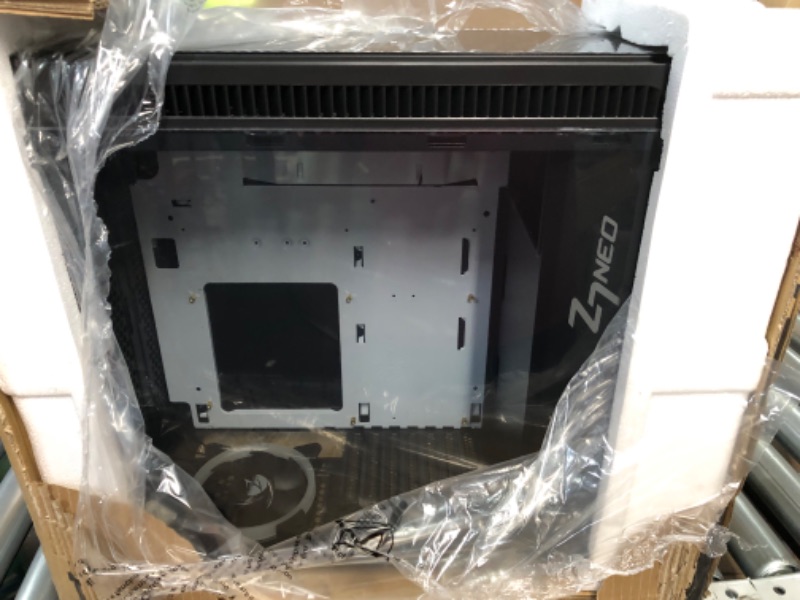 Photo 2 of PRODUCT IS DAMAGED SOLD FOR PARTS ONLY
Zalman Z7 NEO ATX Mid Tower Gaming PC Case, Tempered Glass, 4 Pre- Installed 120mm RGB LED Ring Fans