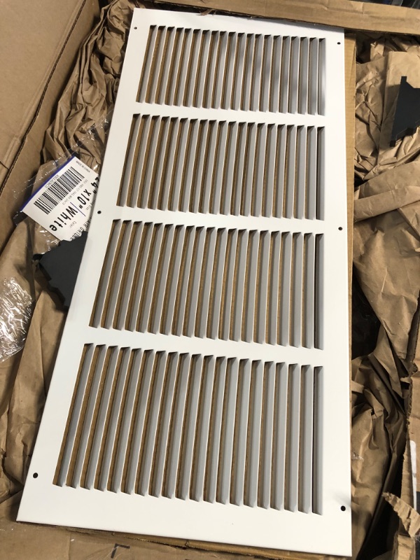 Photo 2 of *SEE NOTES 24"W x 10"H [Duct Opening Size] Steel Return Air Grille | Vent Cover Grill for Sidewall and Ceiling, White