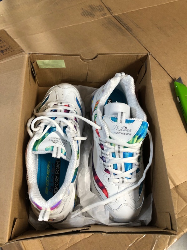 Photo 1 of *SEE NOTES Skechers Women's D'Lites-Summer Fiesta Sneaker 7.5 White Multi