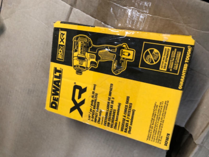 Photo 3 of *SEE NOTES DEWALT DCF887B 20V MAX XR Li-Ion Brushless 0.25" 3-Speed Impact Driver with DEWALT DCB230C 20V Battery Pack w/ 3.0 AH Battery & Charger