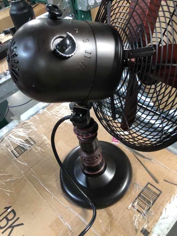 Photo 2 of DecoBREEZE Oscillating Table Fan 3 Speed Air Circulator Fan, 10 In, Kipling