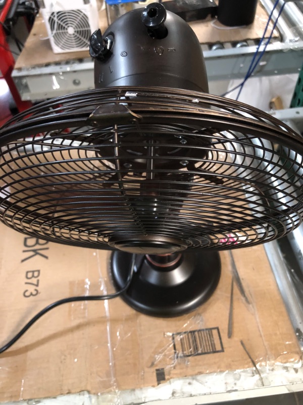 Photo 3 of DecoBREEZE Oscillating Table Fan 3 Speed Air Circulator Fan, 10 In, Kipling