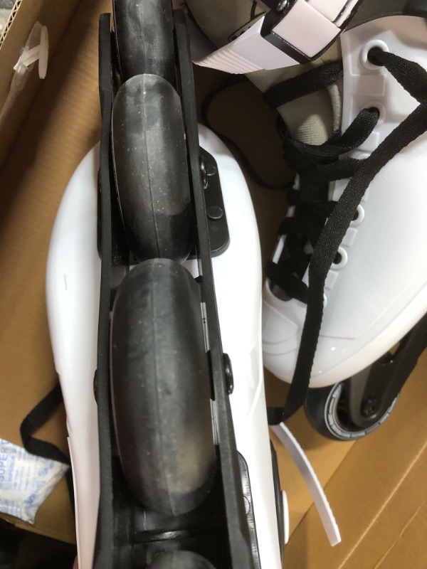 Photo 2 of *USED* RollingBunny Inline Skates  - with Durable Outer Shell and Ankle Support, ABEC-7 Bearings, Solid and Comfortable Black / White US 7?W7-W7.5)