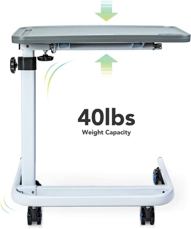 Photo 1 of *USED* OasisSpace Overbed Table, Hospital Bed Table with Holder