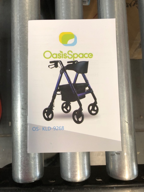 Photo 1 of *SEE NOTES* OasisSpace Heavy Duty Rollator Walker -  Support Up 450 lbs (Red)
