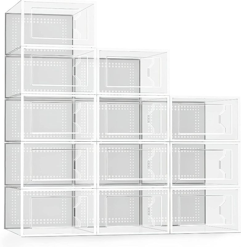 Photo 1 of * SEE NOTES* ENSNG Large 12 Pack Shoe Storage Boxes,