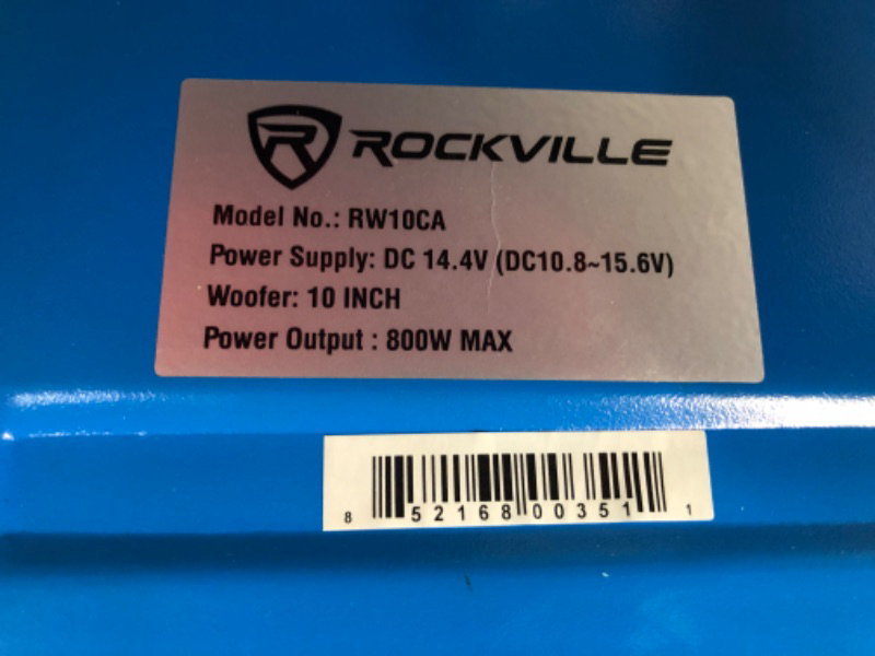 Photo 3 of *Unable to Test* Rockville RW10CA 10" 800 Watt Slim Low Profile Active Powered Car Subwoofer 