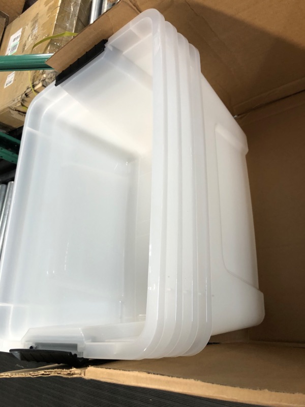 Photo 6 of *Minor Damage* IRIS USA 32 Qt. Plastic Storage Bin with Durable Lid and Secure Latching Buckles, 4 Pack