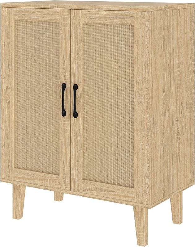 Photo 1 of *Missing Instructions* Finnhomy Rattan Buffet Cabinet, Natural Wood 