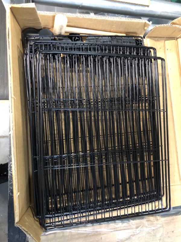 Photo 4 of *Loose Pieces* Tespo Pet Playpen, Metal Wire Fence, Black, (12Panels) 