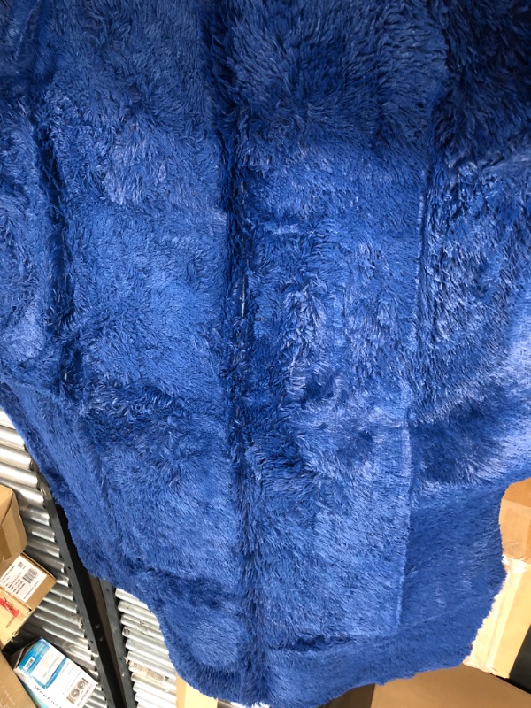 Photo 1 of  Fluffy Faux Fur Area Rug Navy