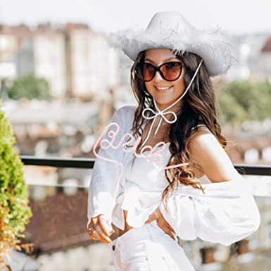 Photo 1 of Zodaca White Fluffy Cowgirl Hat 