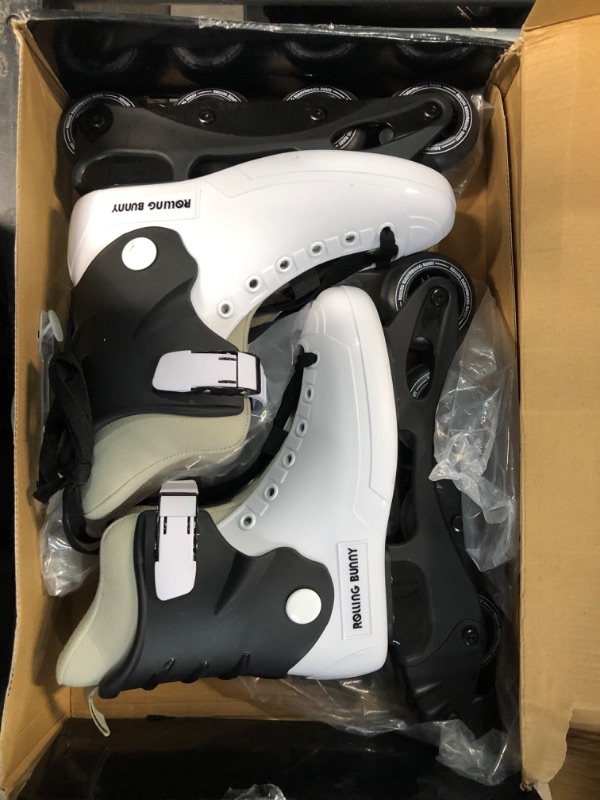 Photo 3 of [Like New] RollingBunny Inline Skates for Women Girls - Black / White US 7?W7-W7.5)