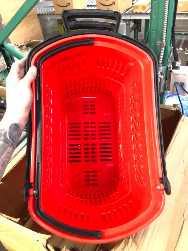 Photo 4 of [Brand New] 8 Pcs 35L Shopping Basket with Wheels  (Red)