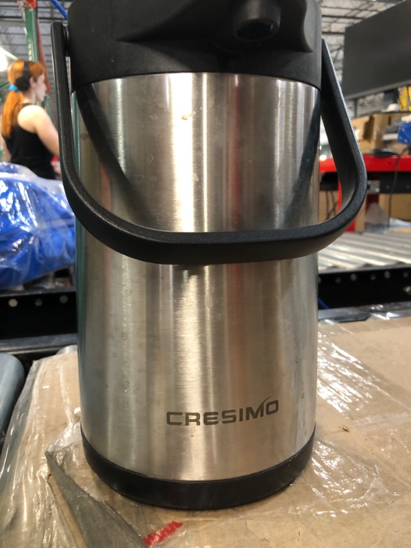 Photo 4 of [New] Cresimo 74 Oz Airpot Thermal Coffee Carafe - Insulated Stainless Steel Coffee Dispenser 