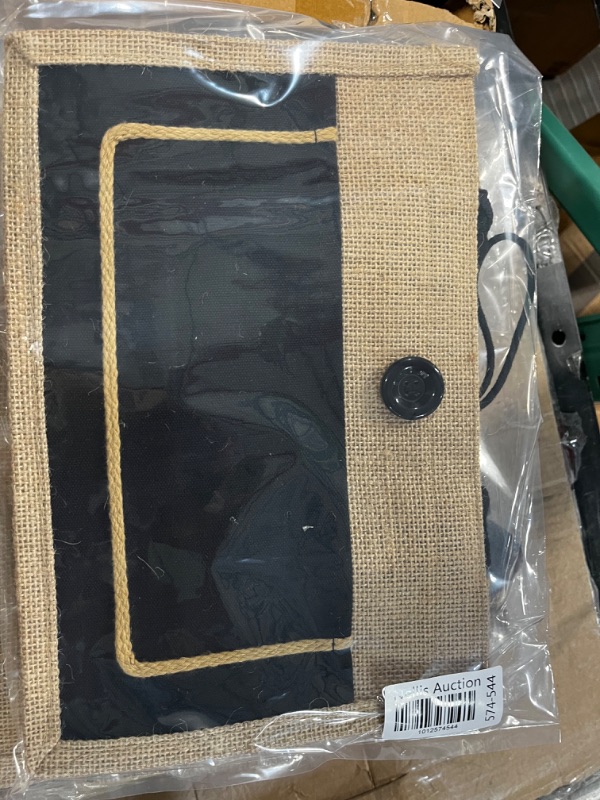 Photo 1 of Jute Burlap Totes11.8 x 7.87 x 5.5 Inches (Black)