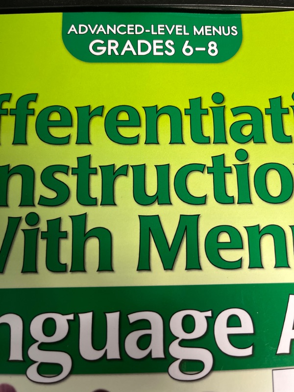 Photo 3 of ***SEE NOTES*** Differentiating Instruction With Menus Language Arts grades 6 through 8