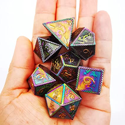 Photo 1 of ***see notes*** HAOMEJA Color Changing Temperature Metal Dragons DND dice Set Colourful