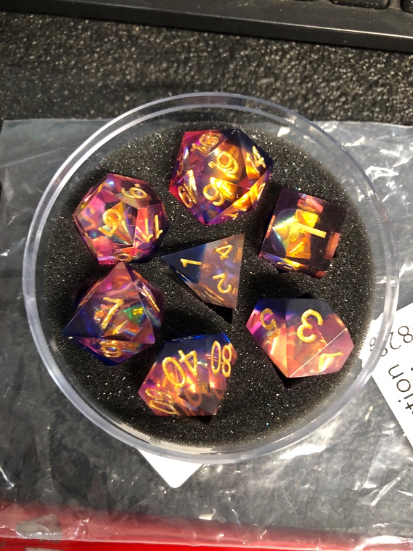 Photo 2 of ***see notes*** HAOMEJA Color Changing Temperature Metal Dragons DND dice Set Colourful