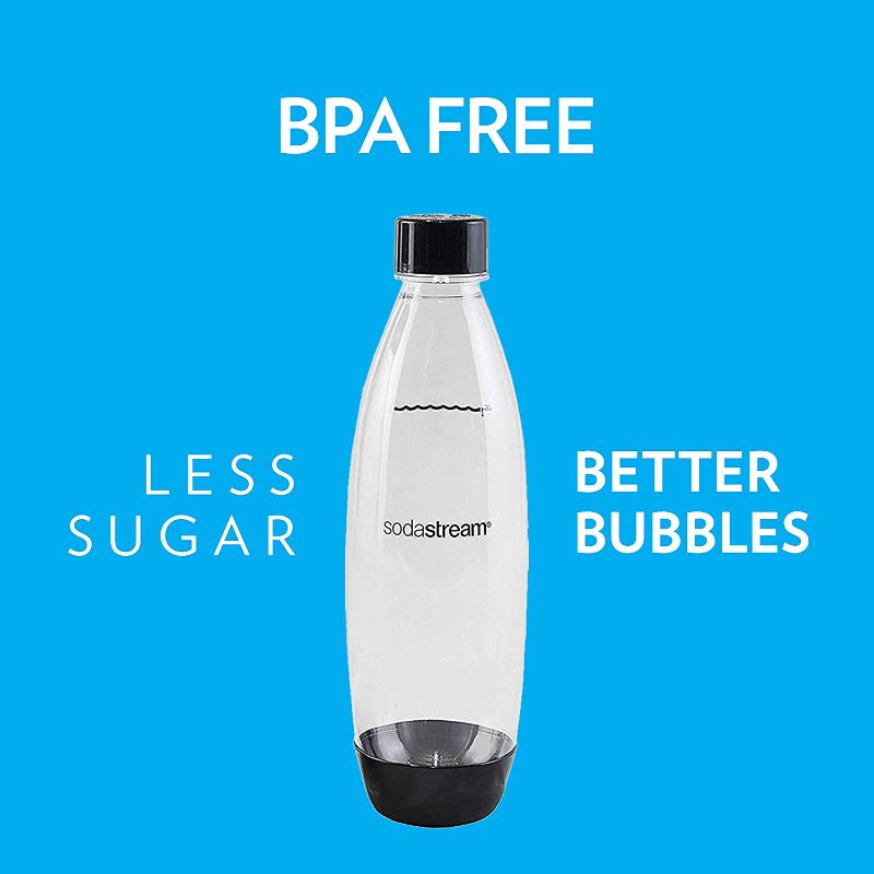 Photo 1 of (3x) SodaStream Black 1L Slim Carbonating Bottles 