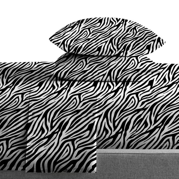 Photo 1 of SGI 400TC 4 Piece Sheet Set Queen Zebra Print Solid