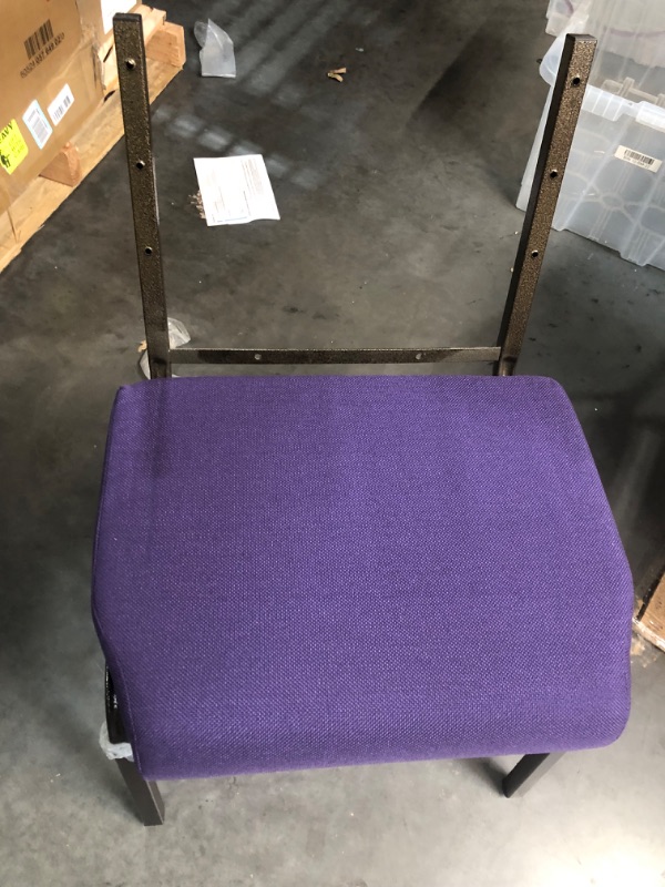Photo 1 of **PARTS ONLY SEE PHOTOS** Flash Furniture HERCULES Series 21''W Stacking Church Chair in Royal Purple Fabric - Gold Vein Frame