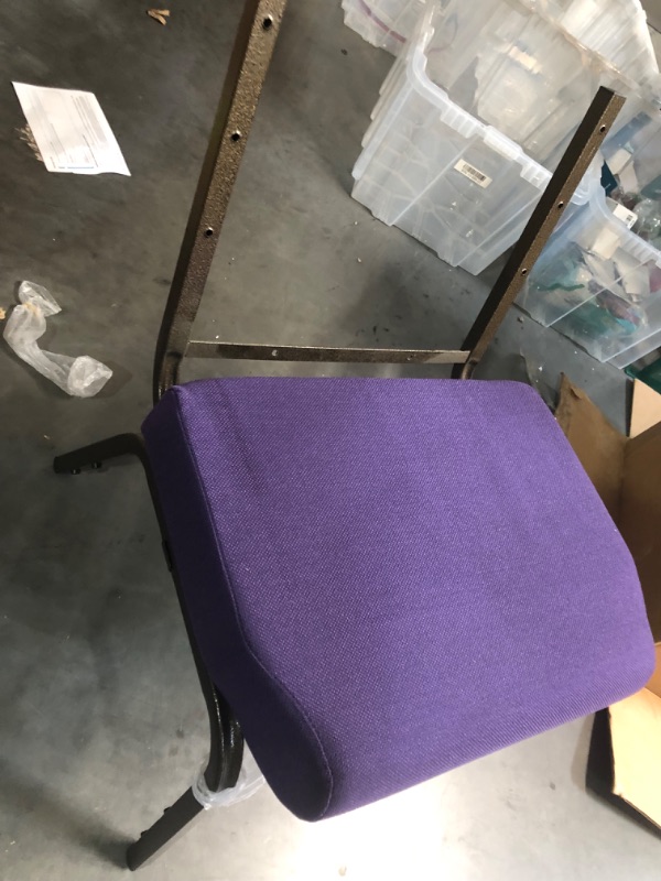 Photo 1 of **PARTS ONLY SEE PHOTOS** Flash Furniture HERCULES Series 21''W Stacking Church Chair in Royal Purple Fabric - Gold Vein Frame