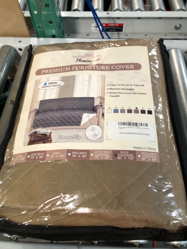 Photo 2 of 100% Waterproof Sofa Cover Couch Covers for Living Room Sofa Covers for 3 Cushion Couch Covers for Dogs Seat Width Up to 78" Couch Slip Cover for Pets (Seat Width Up to 78") Taupe XL Sofa Taupe