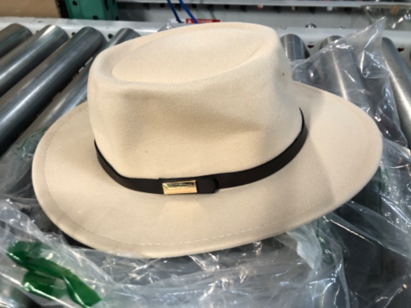 Photo 2 of **SEE NOTES**
FURTALK Fedora Hats for Men Women 100% Australian Wool Felt Wide Brim Hat Leather Belt Crushable Packable 02-camel Leather Belt Medium