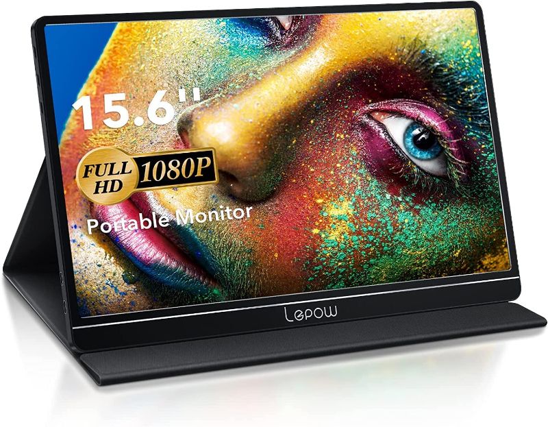 Photo 1 of 
Lepow Portable Monitor 15.6 Inch Full HD 1080P USB Type-C Computer Display IPS Eye Care Screen with HDMI Type C Speakers for Laptop PC PS4 Xbox Phone...

