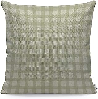 Photo 2 of **SEE NOTES** 2 Throw Pillows - Green Plaid & White/Gold Relax