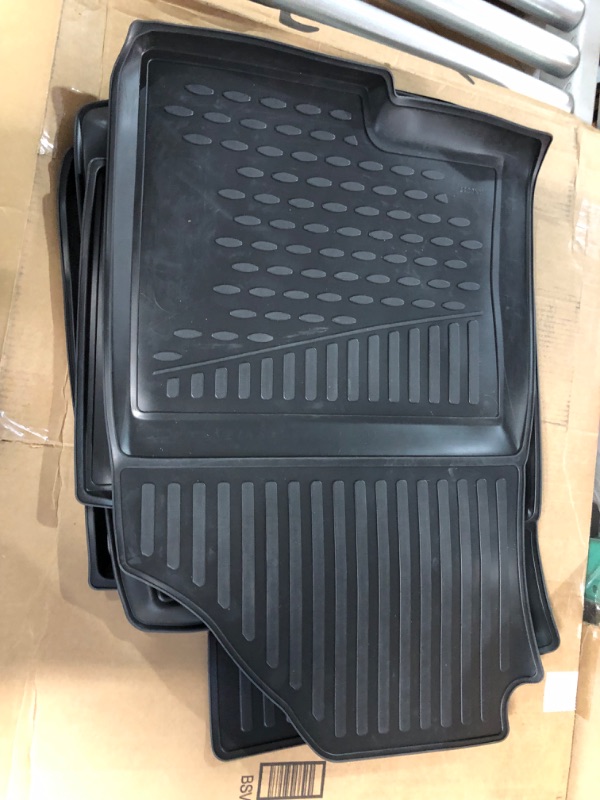 Photo 3 of Fits 2019-2023 Kia Forte Floor Mats Front & 2nd Row Seat Liner Set All Weather Full Set Liners (Black)