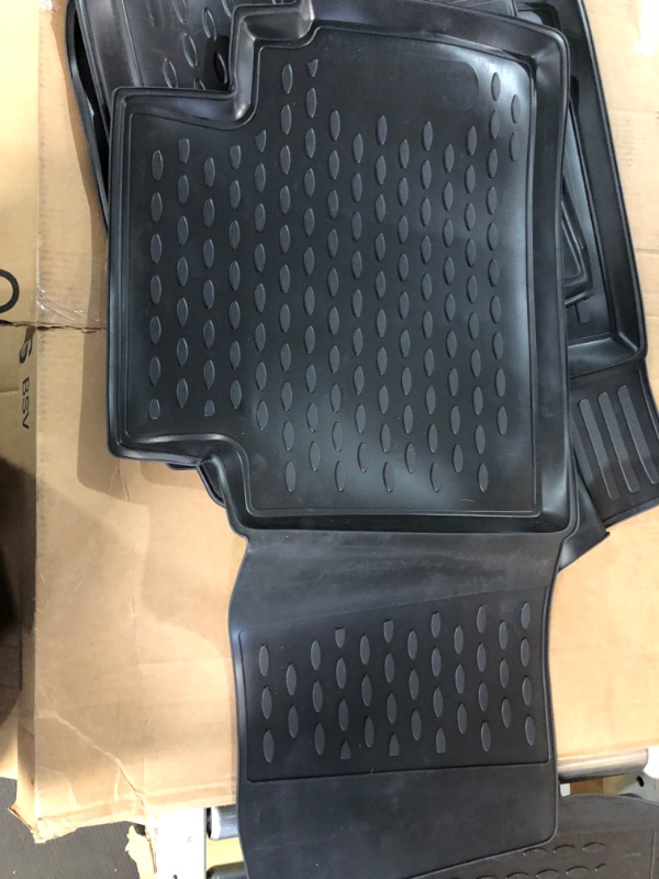 Photo 2 of Fits 2019-2023 Kia Forte Floor Mats Front & 2nd Row Seat Liner Set All Weather Full Set Liners (Black)